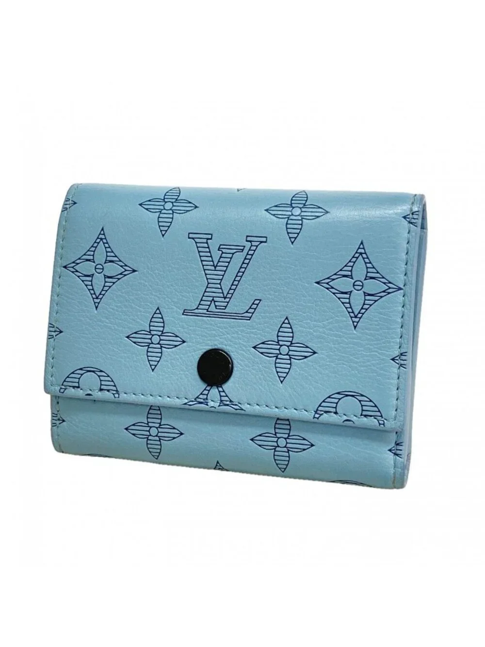 Louis Vuitton Trifold Wallet Monogram Shadow Victor Blue